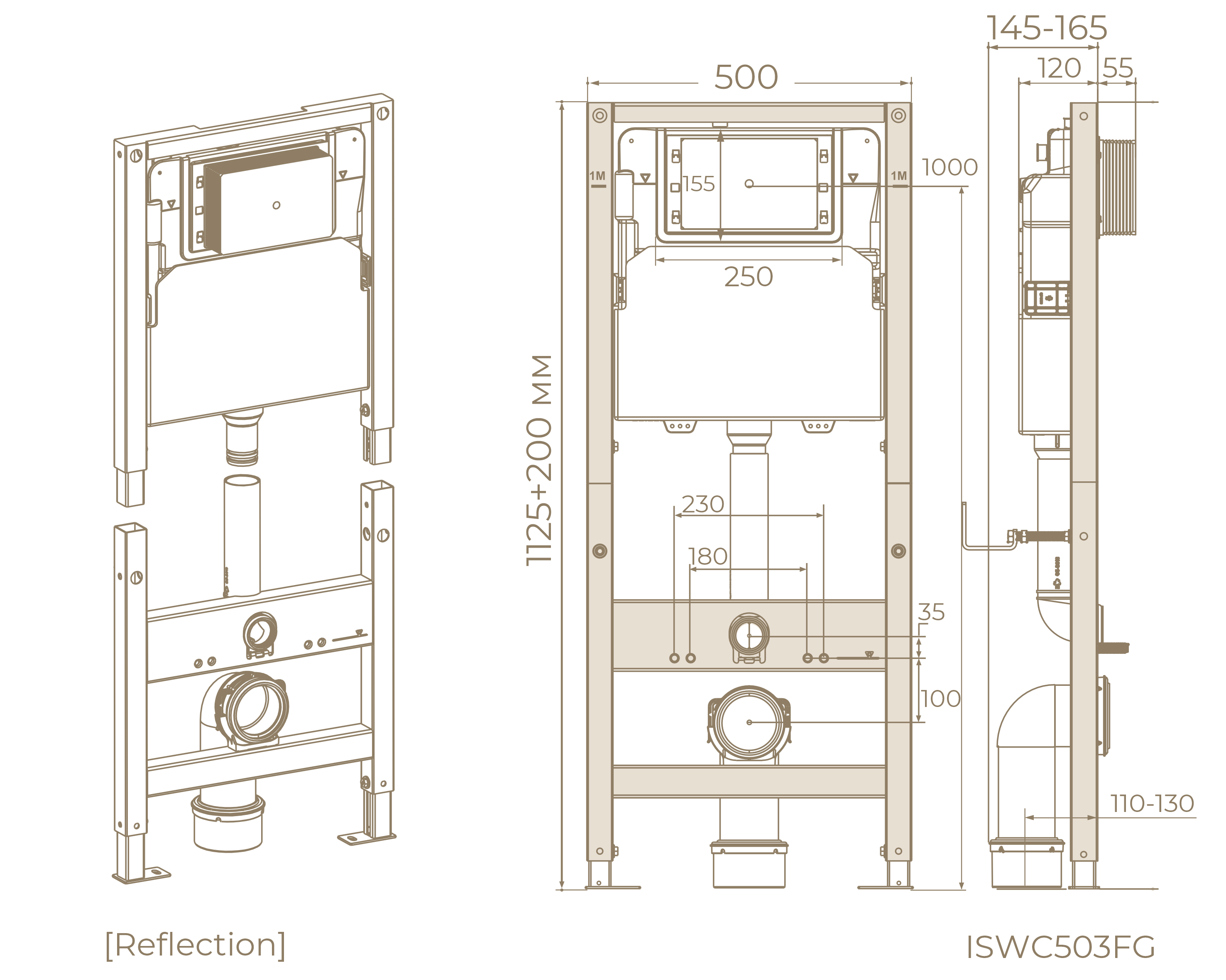 Инсталляция с разборной рамой ISWC503FG