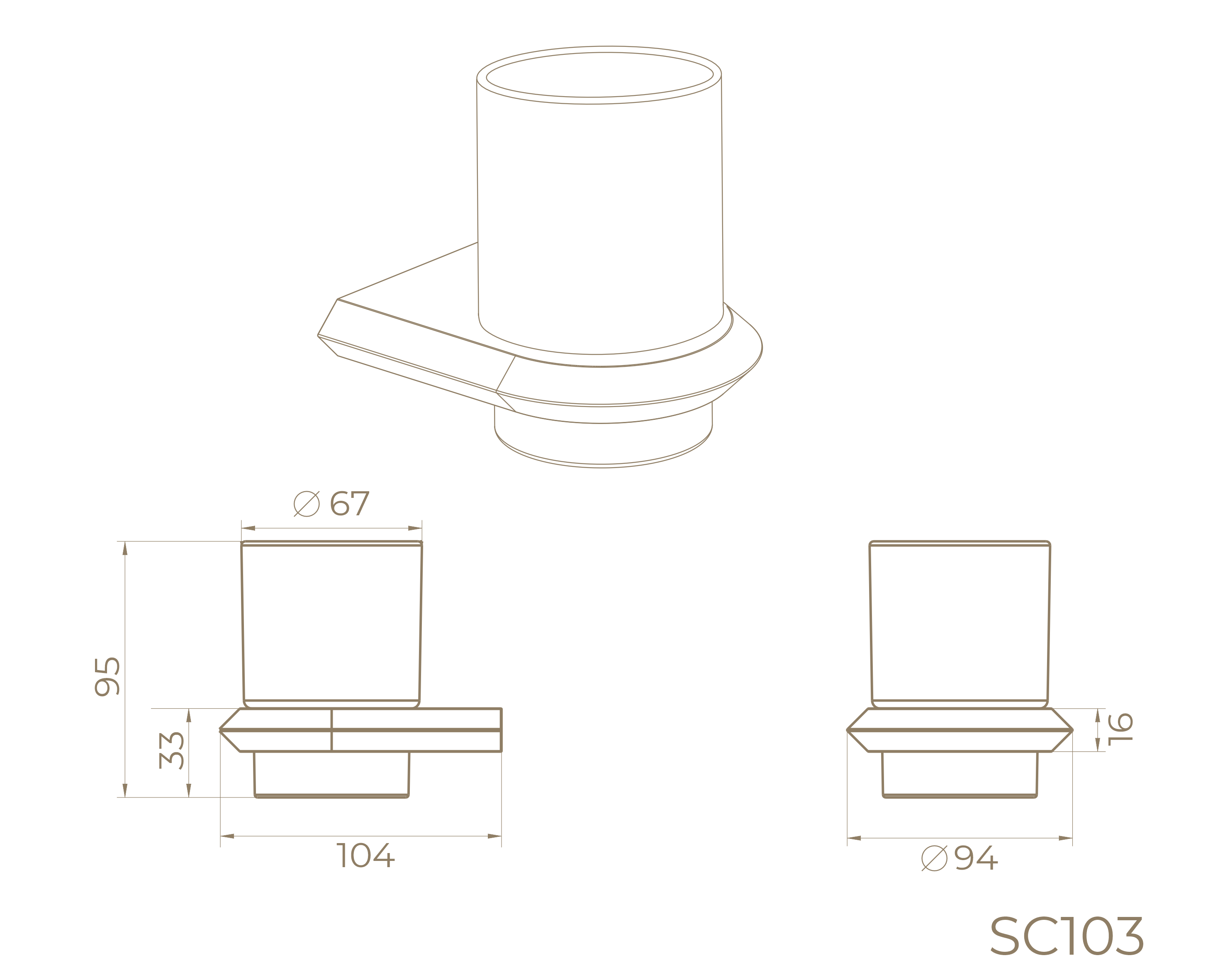 Стакан с держателем SC103BL