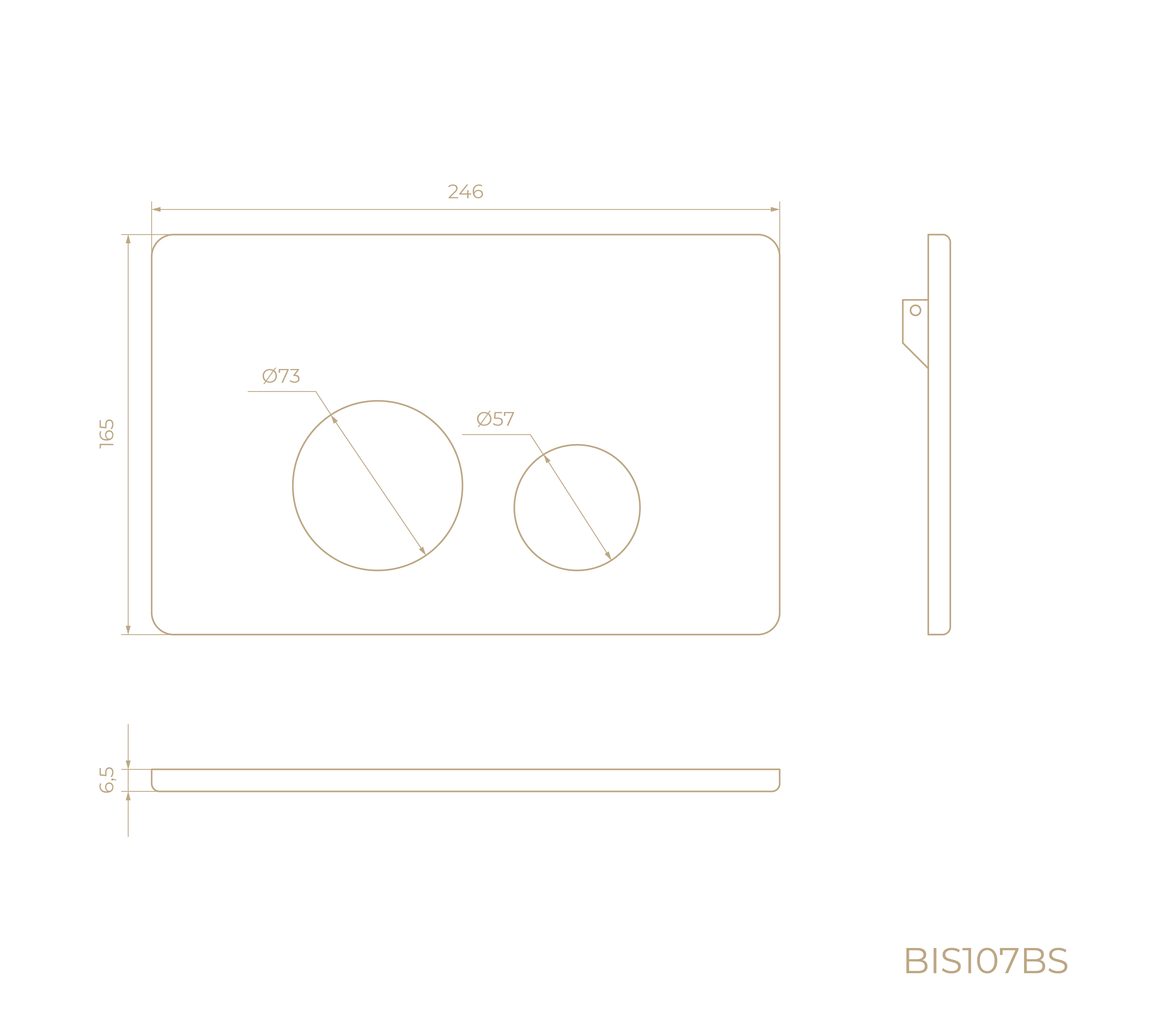 Клавиша смыва BIS107BS