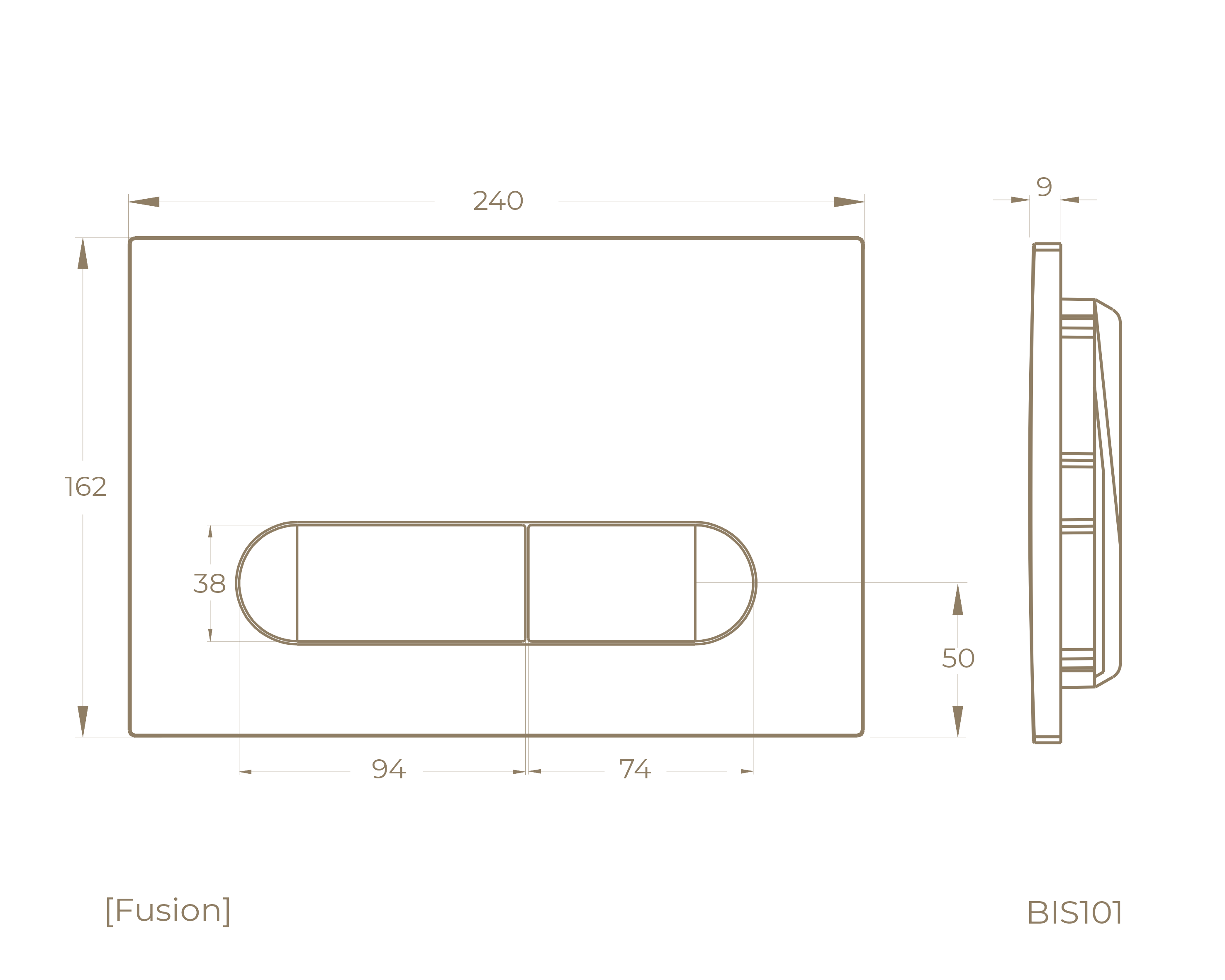 Клавиша смыва BIS101C