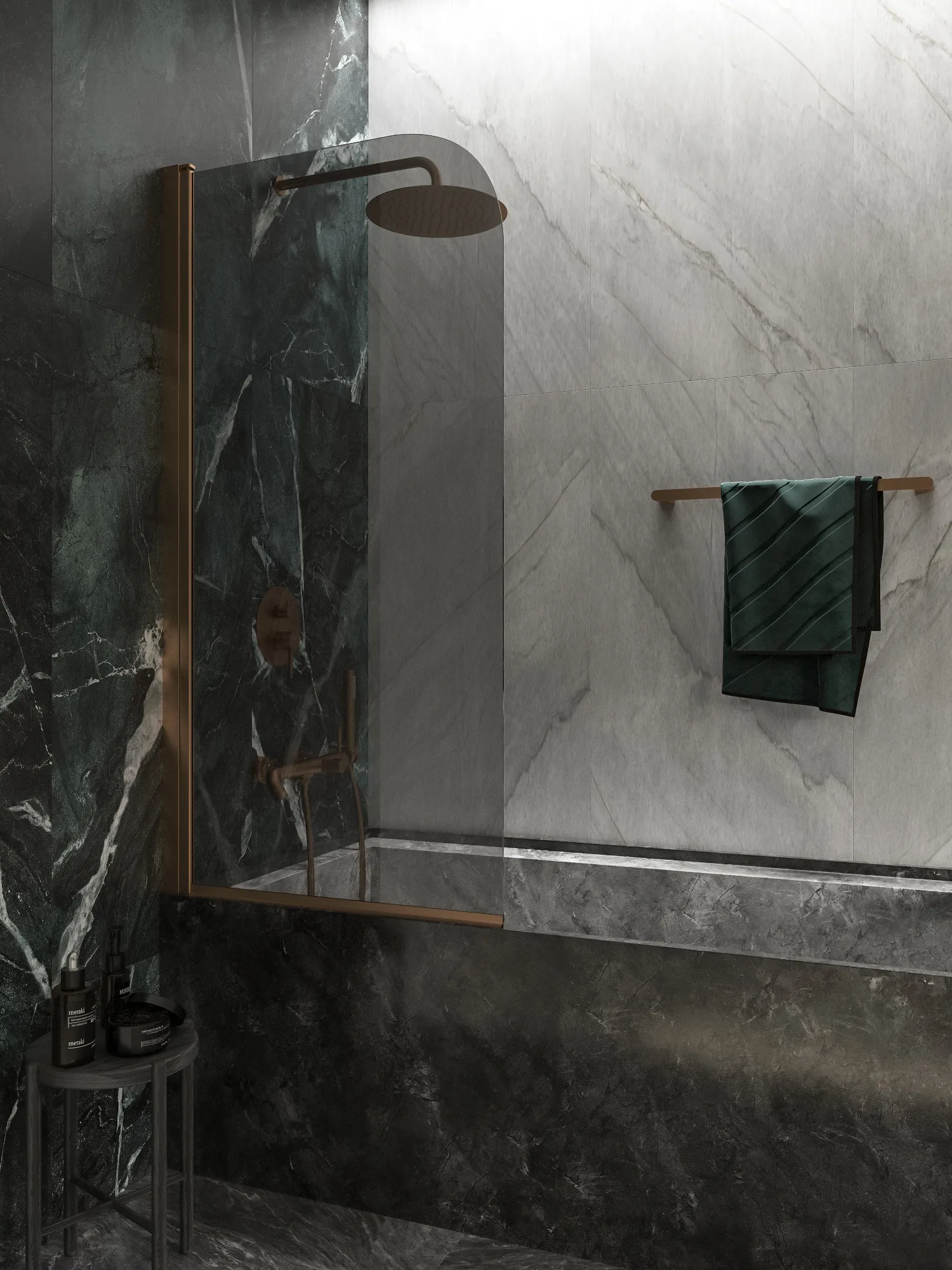 Штора стеклянная на ванну BS070TG0RB