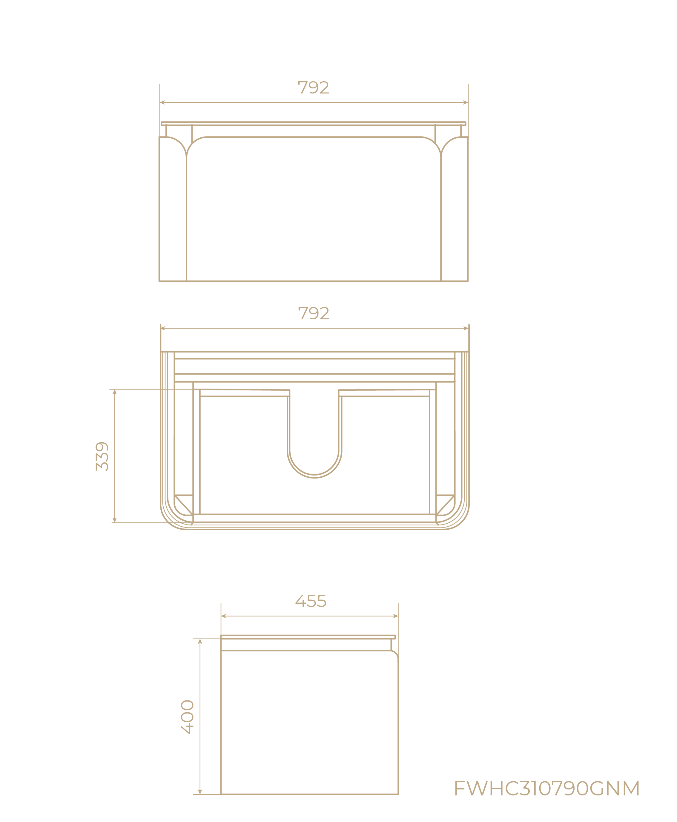 FWHC310790GNM, Bloom, подвесная, 79 см, Матча матовый