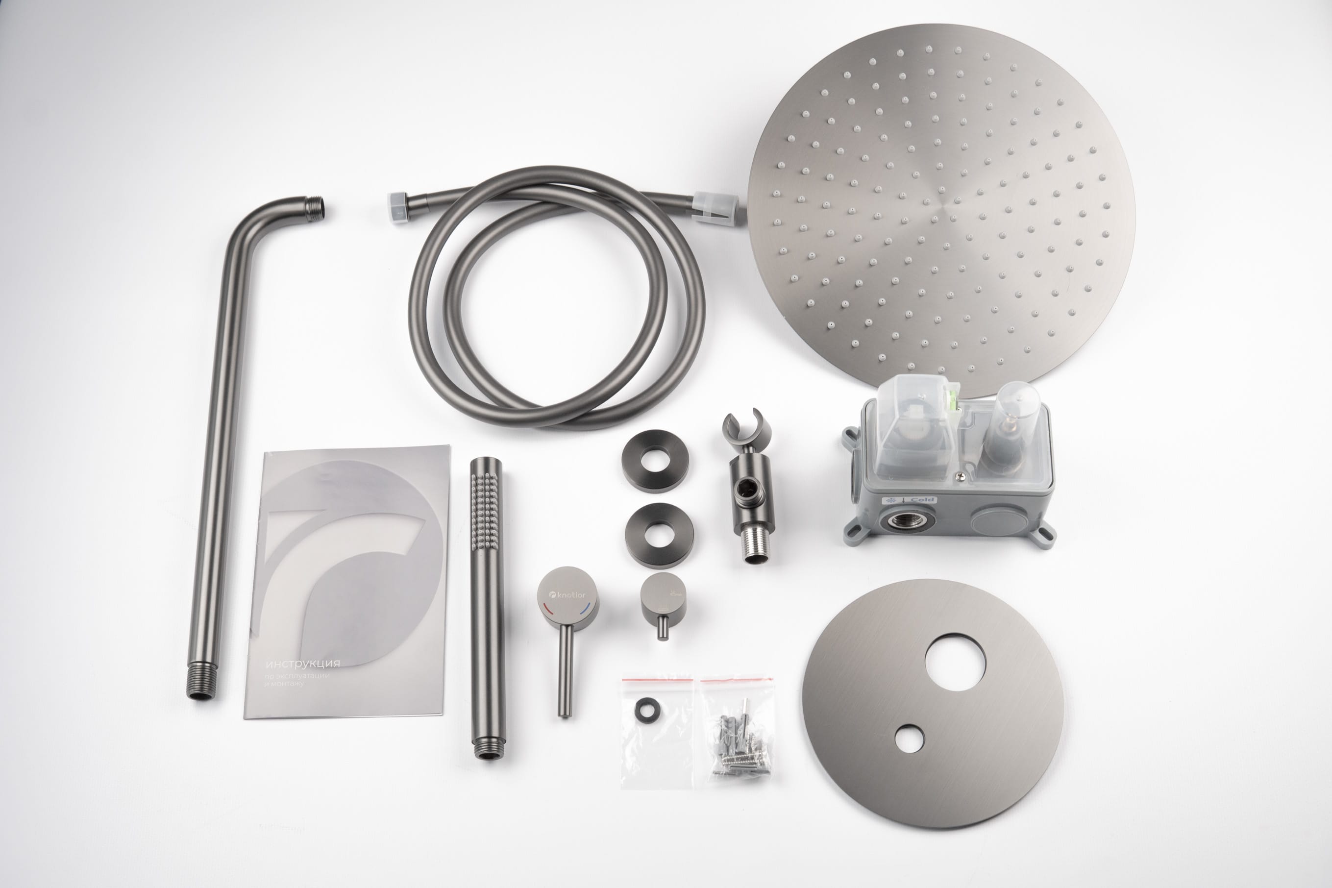Комплект душевой KNOTLOR Встраиваемая душевая система SS-26/GM