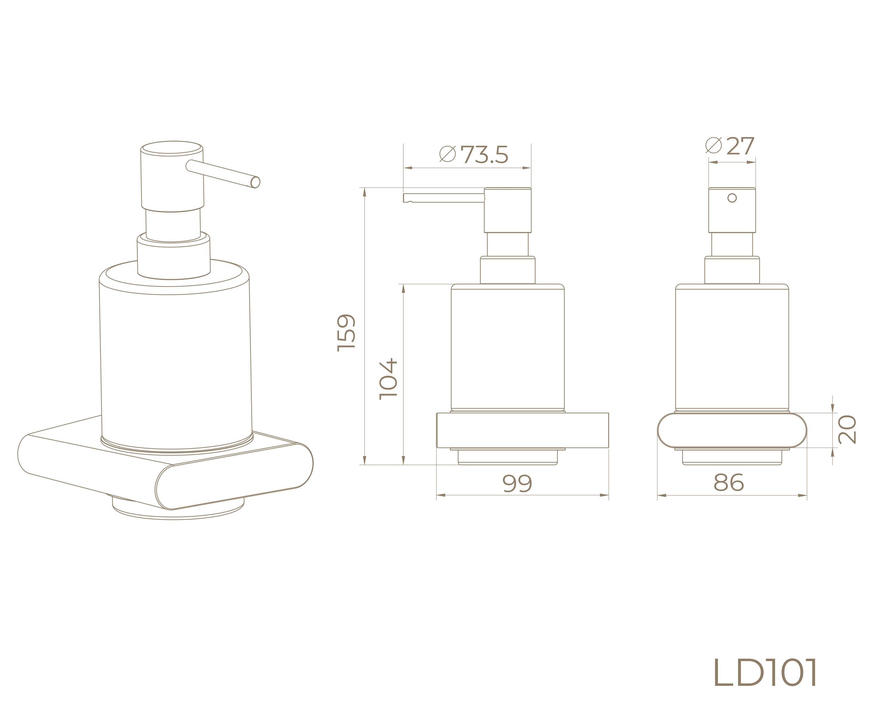 Дозатор для жидкого мыла LD101RB