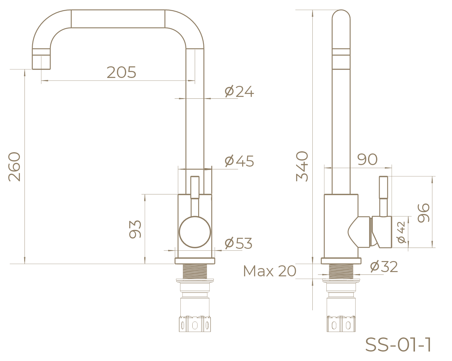 Смеситель для кухни SS-01/1