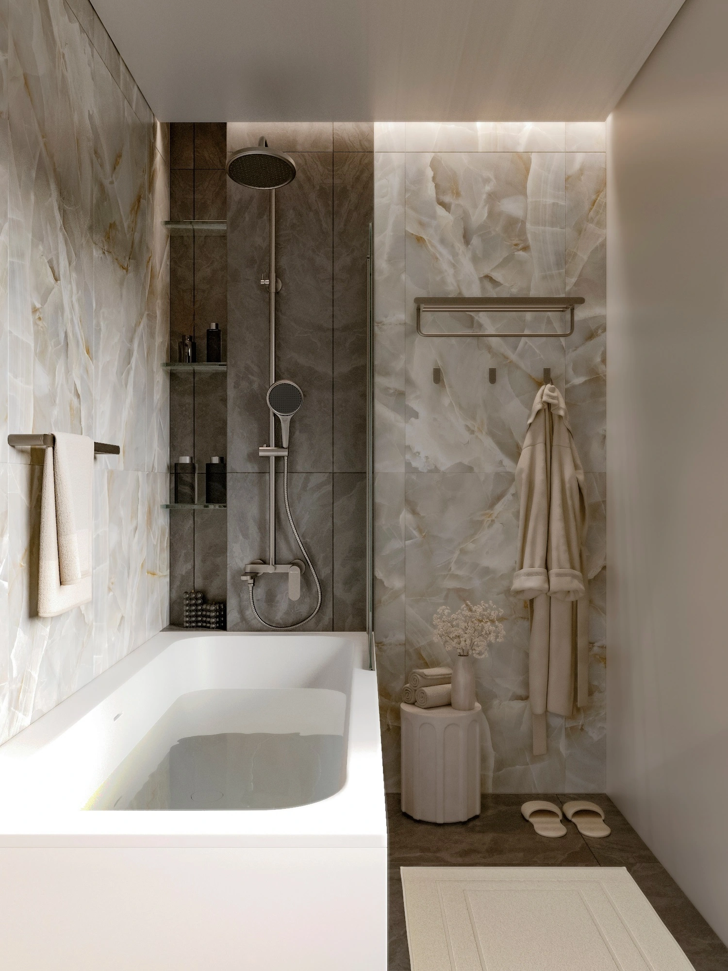 Душевая система с верхним тропическим душем KN-83/GM