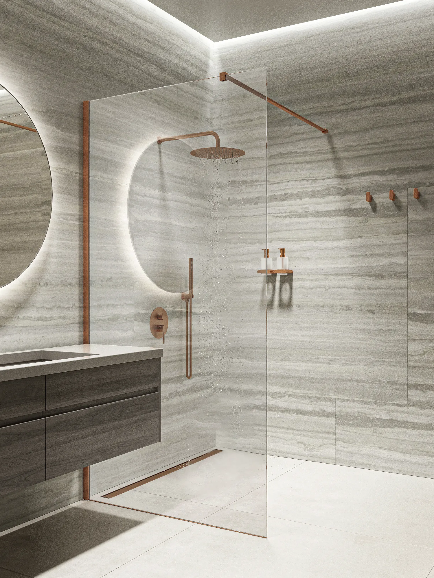 Перегородка душевая Walk In WI100CG0RB