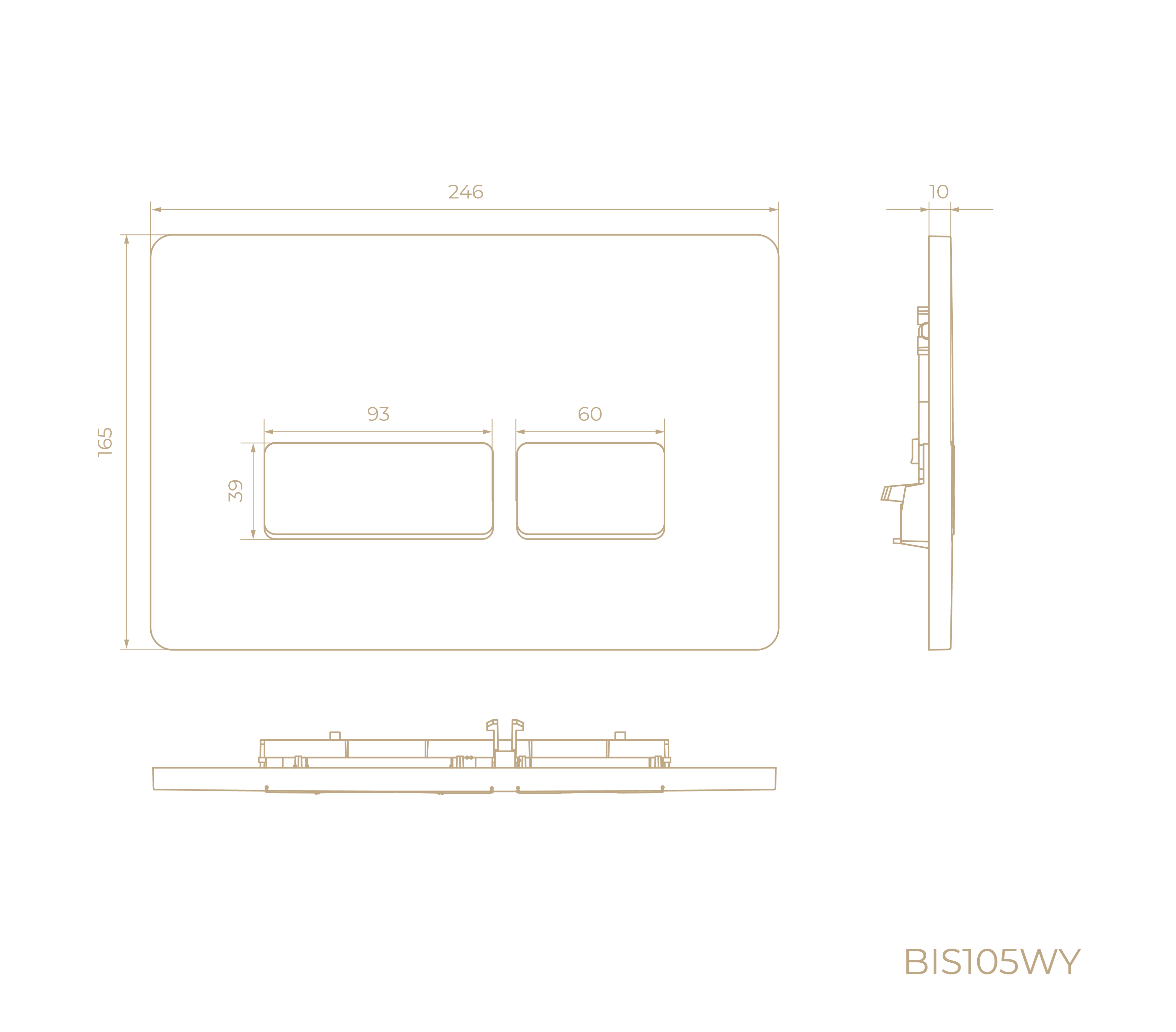 Клавиша смыва BIS105WY