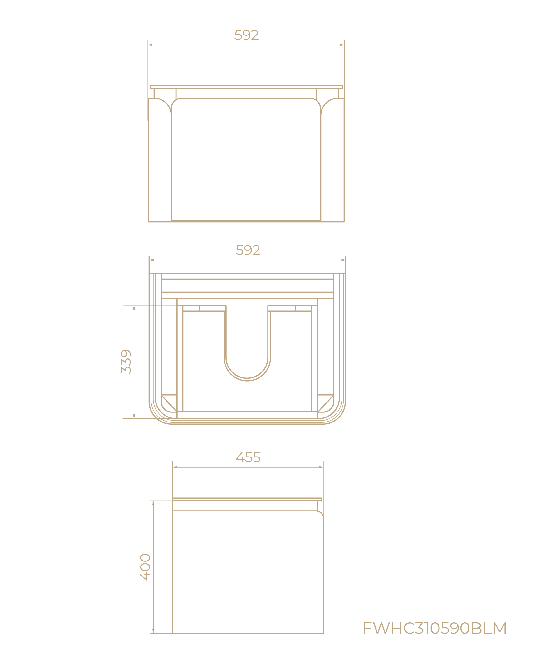 FWHC310590BLM, Bloom, подвесная, 59 см, Глубокий синий матовый