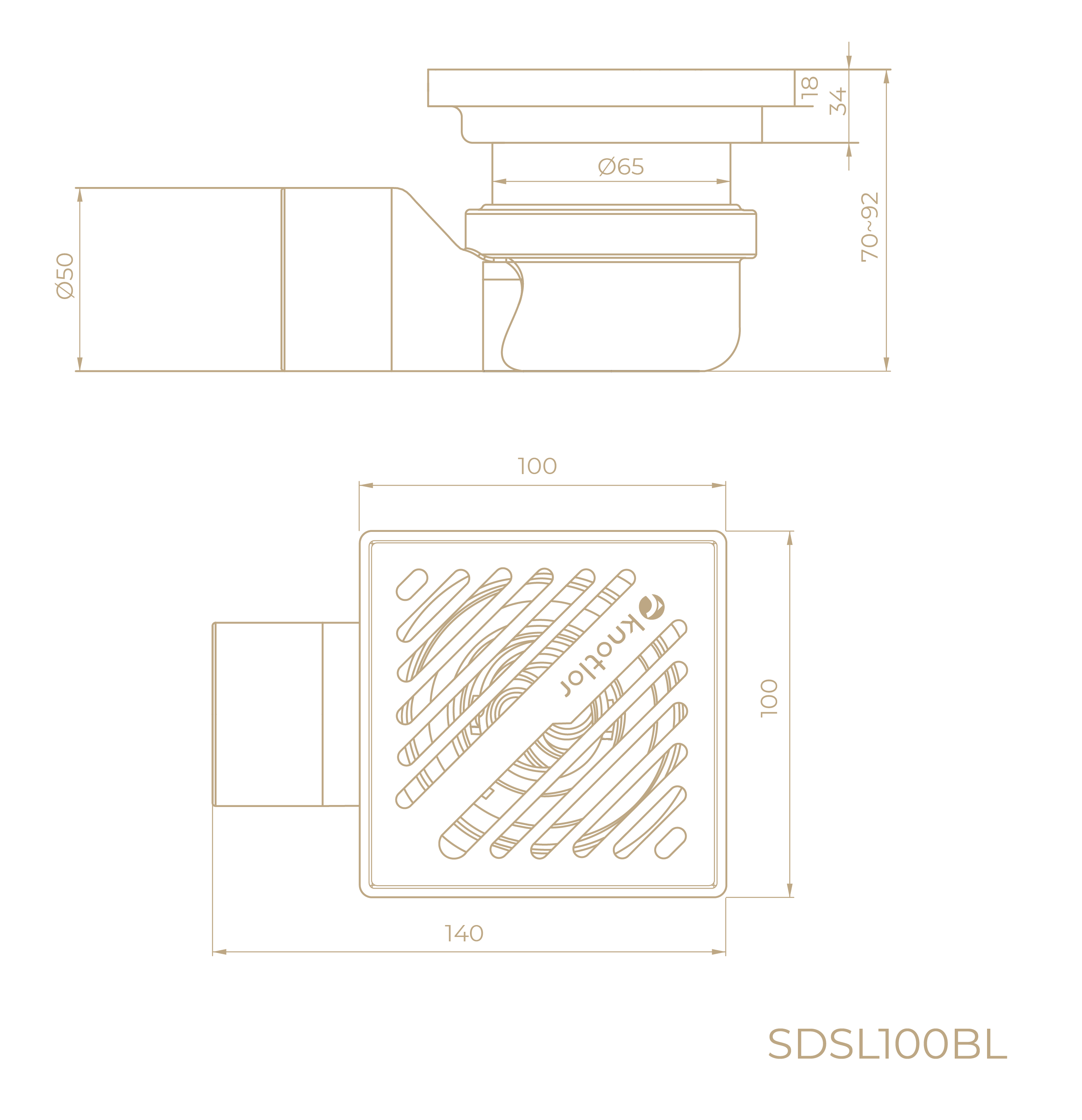 Трап для душа точечный SDSL100BL
